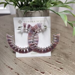 NWT Kendra‎ Scott Evie Purple Fringe BoHo Hoop Earrings